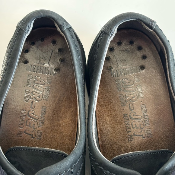 Mephisto Air Jet Women's 8.5 Black Leather Lace Up Casual Comfort Oxford Shoes - Picture 12 of 14